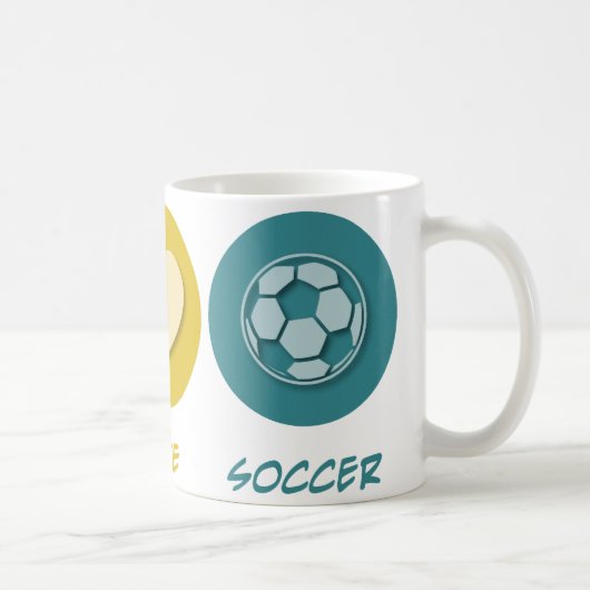 Peace Love Soccer Koffiemok (Rechts)