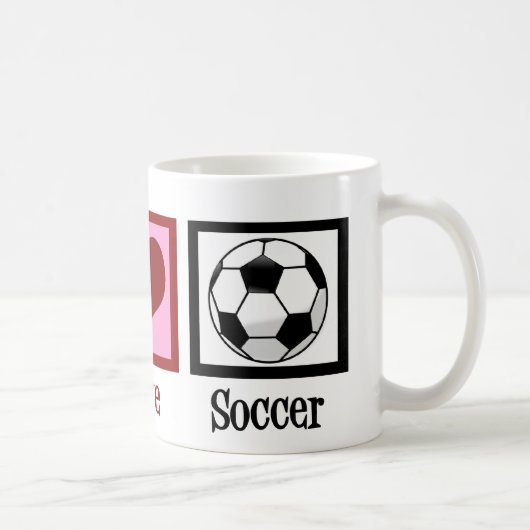 Peace Love Soccer Koffiemok (Rechts)