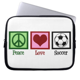 Peace Love Soccer Laptop Sleeve