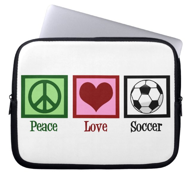 Peace Love Soccer Laptop Sleeve (Voorkant)