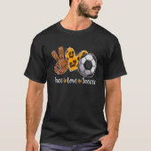 Peace Love Soccer Leopard Print Cheetah Pattern T-shirt (Voorkant)