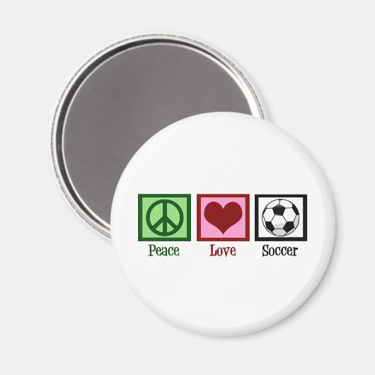 Peace Love Soccer Magneet (Voorkant / Achterkant)