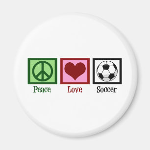 Peace Love Soccer Magneet