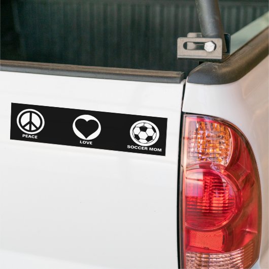 Peace/Love/Soccer Mam Bumpersticker (Op Truck)