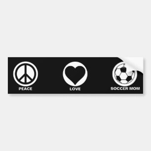 Peace/Love/Soccer Mam Bumpersticker
