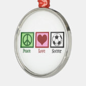 Peace Love Soccer Metalen Ornament (Links)