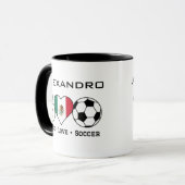 Peace Love Soccer Mok (Voorkant links)