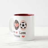 Peace Love Soccer Mok (Voorkant links)