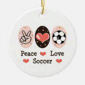 Peace Love Soccer Ornament (Voorkant)