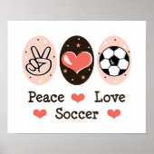 Peace Love Soccer Poster (Voorkant)