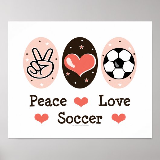 Peace Love Soccer Poster (Voorkant)