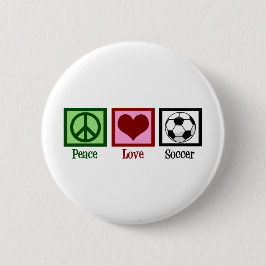 Peace Love Soccer Ronde Button 5,7 Cm