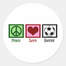 Peace Love Soccer Ronde Sticker