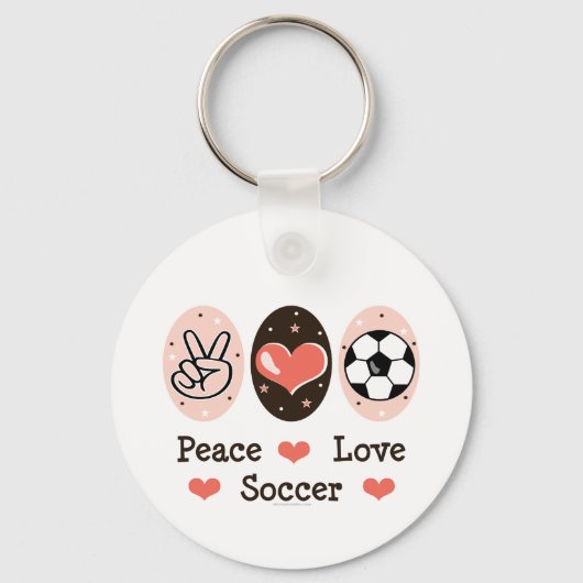 Peace Love Soccer Sleutelhanger (Voorkant)