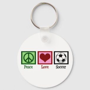 Peace Love Soccer Sleutelhanger