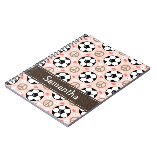 Peace Love Soccer Spiral notebook Journal Notitieboek (Linkerzijde)
