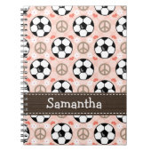Peace Love Soccer Spiral notebook Journal Notitieboek (Voorkant)