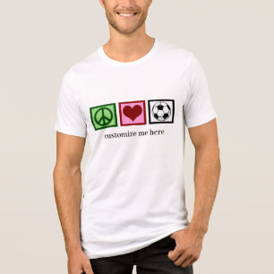 Peace Love Soccer Team Custom Futbol Player Tri-Blend Shirt