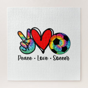 Peace Love Soccer Tie Dye Design Women Teen Girls Legpuzzel