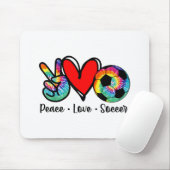 Peace Love Soccer Tie Dye Design Women Teen Girls Muismat (Met muis)