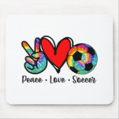 Peace Love Soccer Tie Dye Design Women Teen Girls Muismat (Voorkant)
