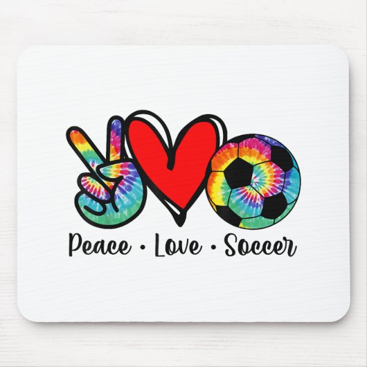 Peace Love Soccer Tie Dye Design Women Teen Girls Muismat (Voorkant)