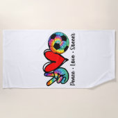 Peace Love Soccer Tie Dye Design Women Teen Girls Strandlaken (Voorkant)