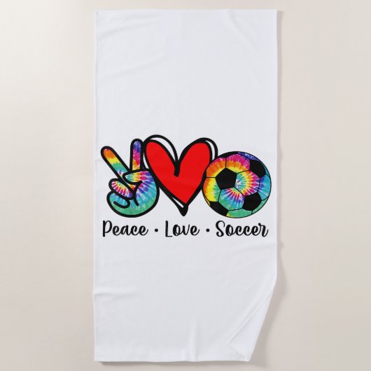 Peace Love Soccer Tie Dye Design Women Teen Girls Strandlaken (Voorkant)
