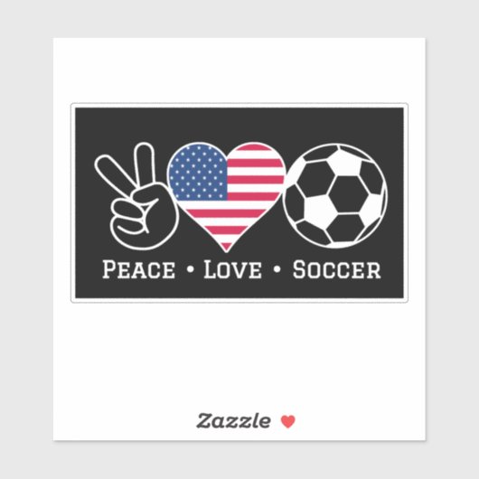 Peace Love Soccer USA Sticker (Vel)