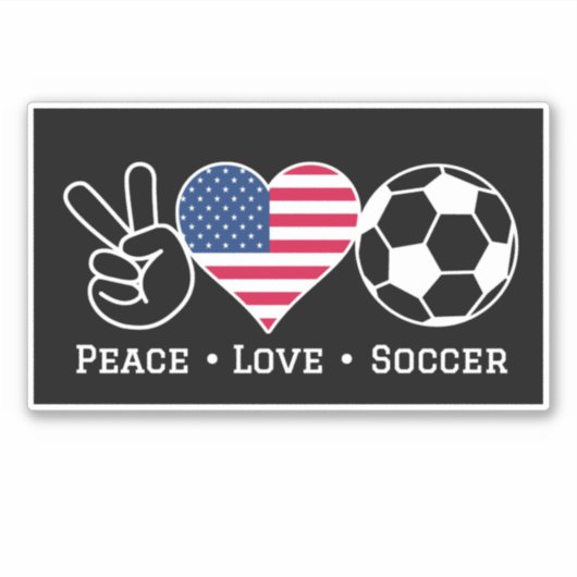 Peace Love Soccer USA Sticker (Voorkant)