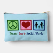 Peace Love Sociaal Werk Schattige Blauw Etui (Achterkant)