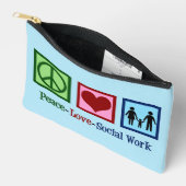 Peace Love Sociaal Werk Schattige Blauw Etui (Open)