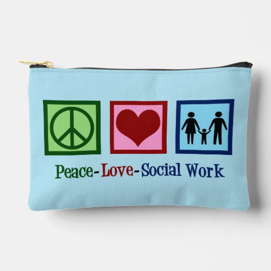 Peace Love Sociaal Werk Schattige Blauw Etui (Voorkant)