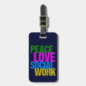 Peace Love Social Work Bagagelabel (Voorkant verticaal)