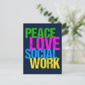 Peace Love Social Work Briefkaart (Staand voorkant)