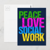 Peace Love Social Work Briefkaart (Voorkant / Achterkant)