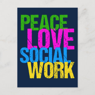 Peace Love Social Work Briefkaart