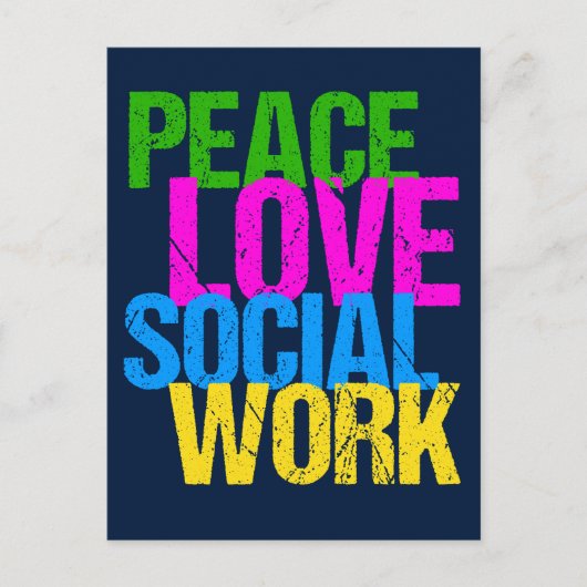 Peace Love Social Work Briefkaart (Voorkant)
