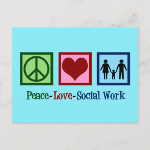Peace Love Social Work Briefkaart