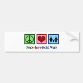 Peace Love Social Work Bumpersticker (Voorkant)