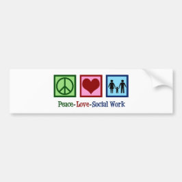 Peace Love Social Work Bumpersticker