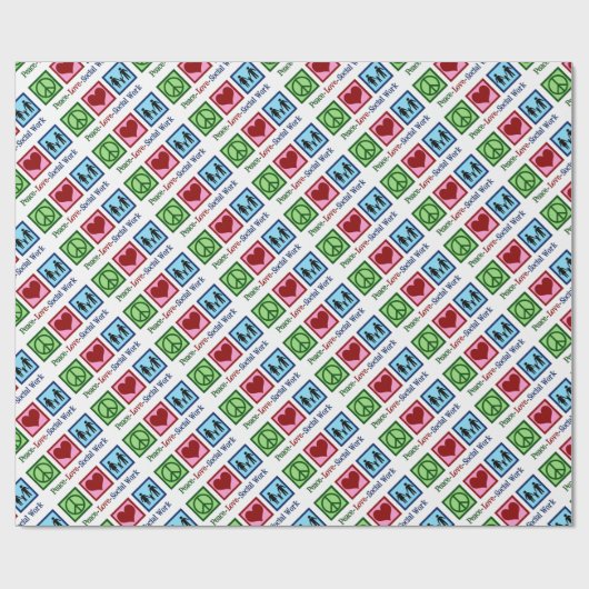 Peace Love Social Work Cadeaupapier (Vlak)
