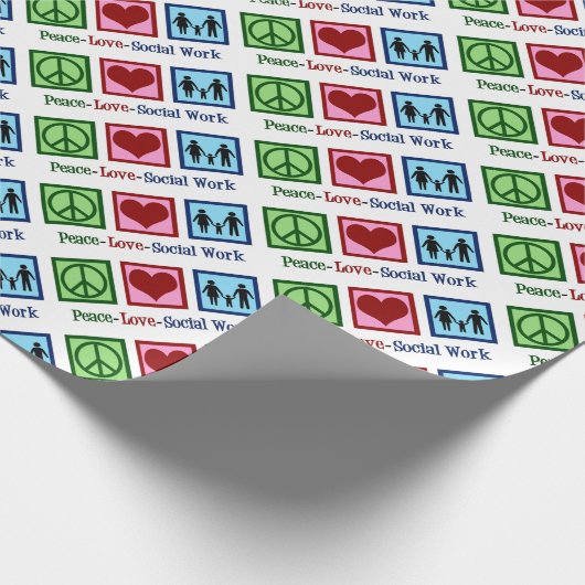 Peace Love Social Work Cadeaupapier (Hoek)