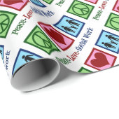 Peace Love Social Work Cadeaupapier (Rol Hoek)