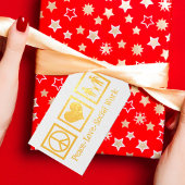 Peace Love Social Work Custom Holiday Party Gold Cadeaulabels