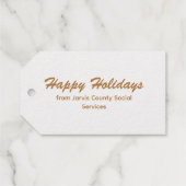 Peace Love Social Work Custom Holiday Party Gold Cadeaulabels (Achterkant (horizontaal))