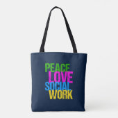 Peace Love Social Work Custom Tote Bag (Achterkant)