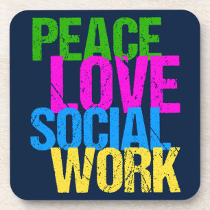 Peace Love Social Work Drankjes Onderzetter