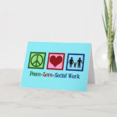 Peace Love Social Work Feestdagen Kaart (Voorkant)