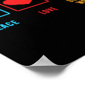 Peace Love Social Work Funny Heart Poster (Hoek)